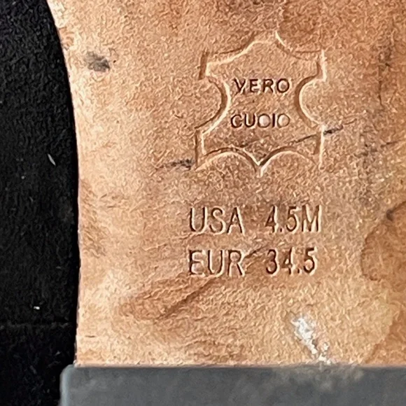 Black Suede Chunky Heels Size 4.5 Women's - Picture 7 of 8